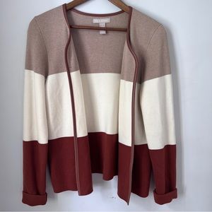 Banana Republic Open Front Knit Color Block Womens Size Large